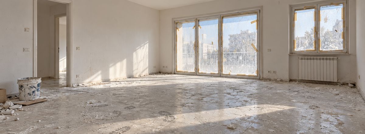 Appartamento dopo i lavori: prima della pulizia